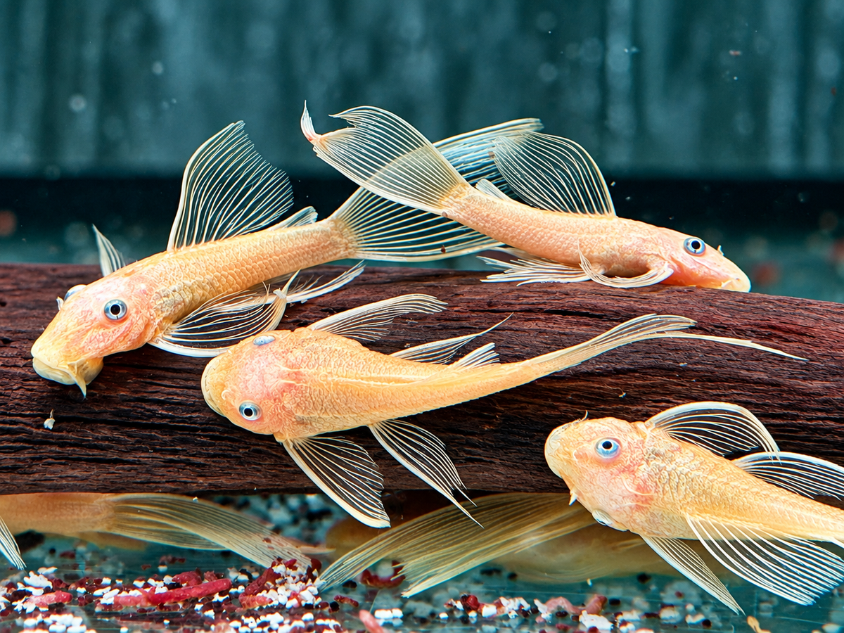 L144 Gelber Antennenwels Long Fin Ancistrus Blue Eye