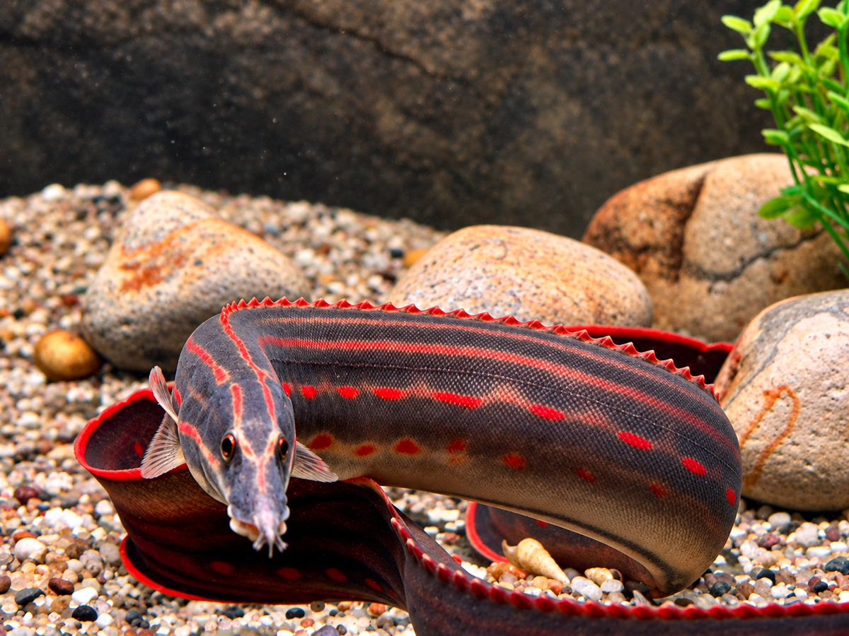Feuerstachelaal  Mastacembelus erythrotaenia ca. 19-22 cm