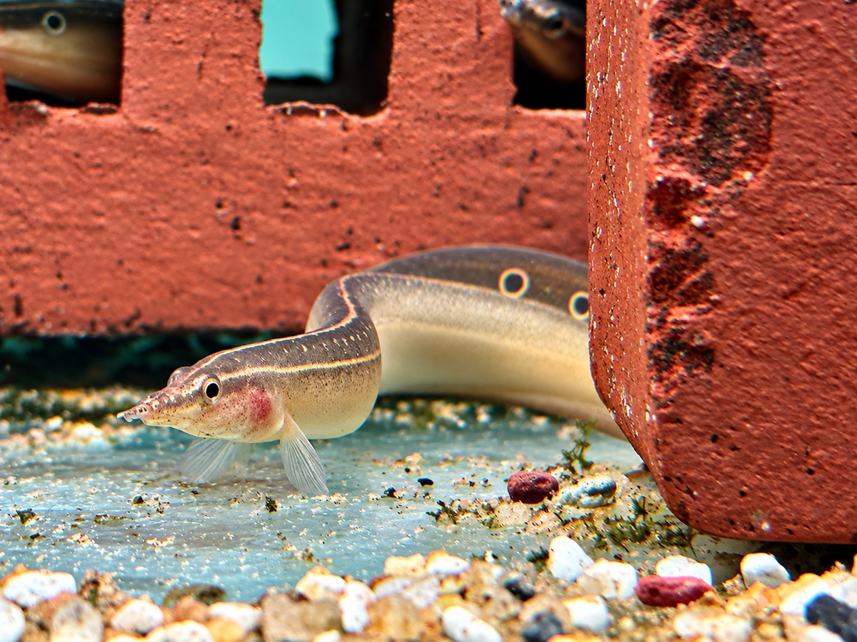 Pfauen Stachelaal Macrognathus siamensis 10-12 cm