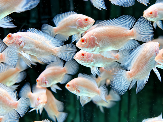 Pfauenaugenbuntbarsch Tiger Oskar Albino Astronotus ocellatus