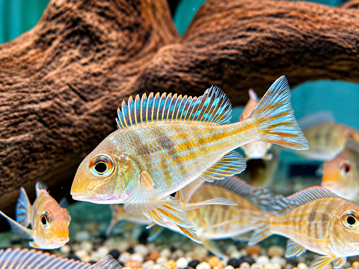 Rotkopf Erdfresser Geophagus pyrocephalus Tapajos red Head