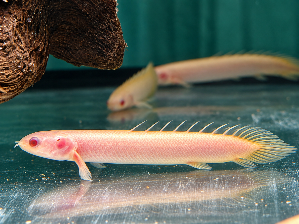 Senegal Flösselhecht Albino Polypterus senegalus