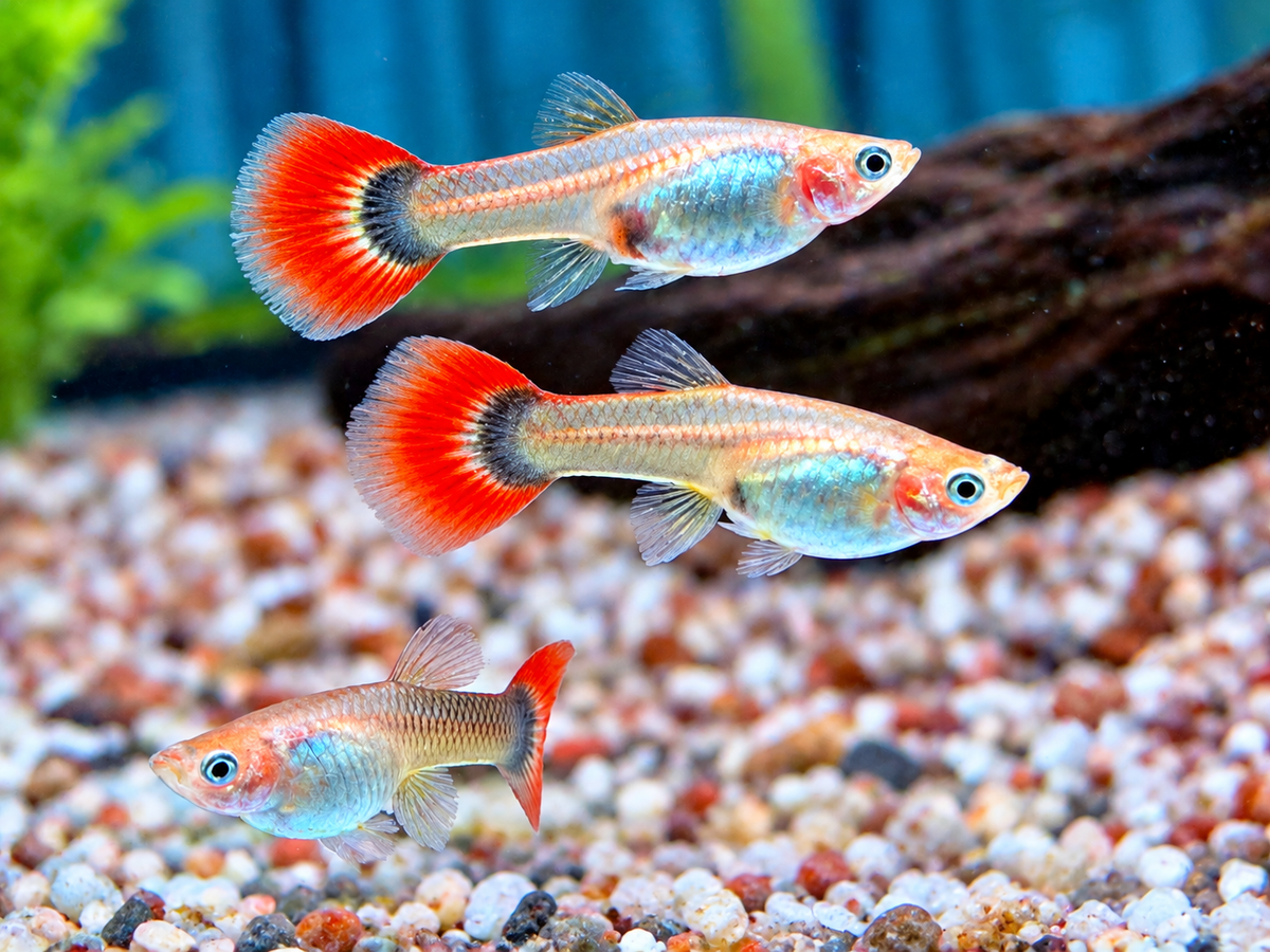 Tuxedo Guppy Poecilia reticulata Weibchen